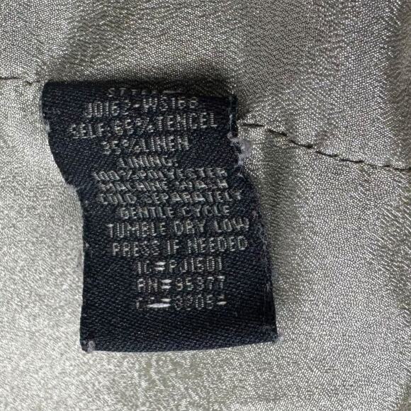 Sanctuary Pilot Bomber Jacket Large Safari Green Full Zip Linen Blend Zip Pocket - Picture 4 of 7